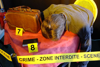 Scène de crime avec des indices